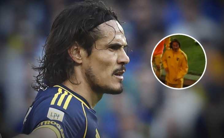 Los fuertes gestos de Cavani a la platea de Independiente Rivadavia: “Agarrá la pala”